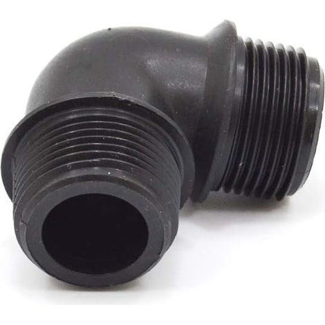 1 Coude fileté mâle 3/4, Noir, Acier, Pour plomberie