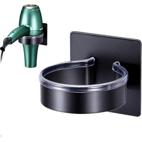 Supporto a parete per asciugacapelli, supporto a parete per asciugacapelli per il bagno, supporto a parete, mensola, non richiede foratura, semplice (1/5)