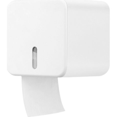 Porte Papier Toilette,Porte Rouleau Papier Toilettes Mural,Distributeurs et Porte-Rouleaux de Papier, imperméables/Anti-poussière- pour Salle de Bain/Toilette (Blanc)