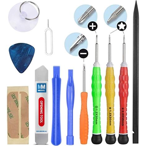 Kit Complet d'outils 13 en 1 compatible avec Réparation de Smartphones/Tablettes (iPhone iPad Samsung Motorola Huawei ...) (1/5)