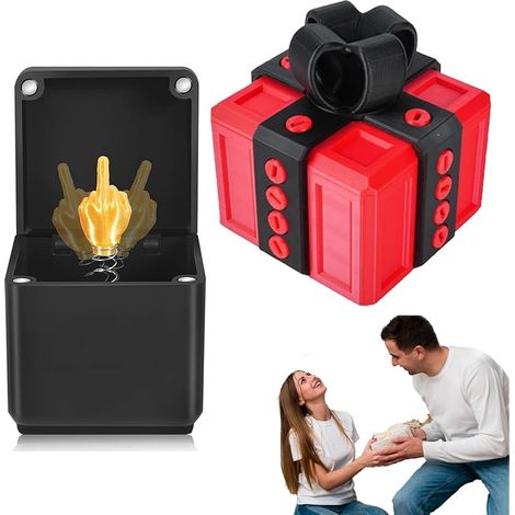 Boîte Doigt d'honneur - Coffret Farce 3D, Doigt d'honneur dans La Boîte, Mittelfinger Box, Cadeau Drôle & Original pour Adultes, Idée pour Noël, Anniversaire,Cadeau de Saint-Valentin