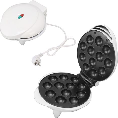 Appareil multifonctionnel pour gâteaux et boulettes de poisson, avec fonction de chauffage réversible double face, idéal pour préparer 12 gâteaux à la fois, blanc, 220 V, norme européenne. (1/5)