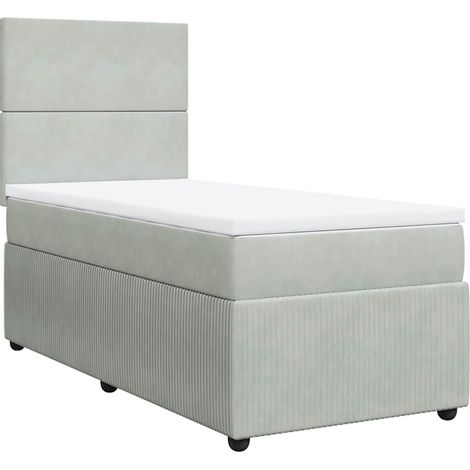 Maison Exclusive - Giroletto a Molle con Materasso Grigio Chiaro 90x190 cm Velluto