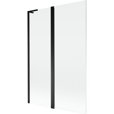 Paravent de baignoire Mexen Mist L à 2 volets 110 x 150 cm, transparent, noir - 8A9L-120-011-70-00 (1/5)