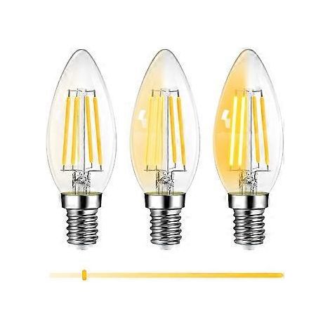 E14 LED-Kerzenlampe, 6 W dimmbare LED-Lampe, entspricht 60 W Glühlampe, 600 lm, 2700 K warmweiße LED-Lampe, energiesparend für Kronleuchter und Wandleuchten
