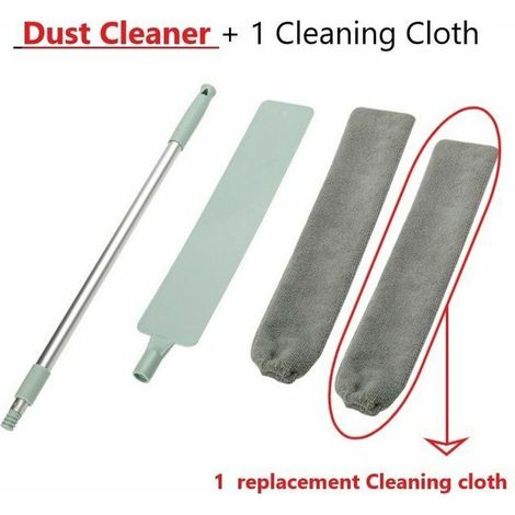Nettoyeur de poussière rétractable en microfibre, brosse de chevet à Long manche, outil de dépoussiérage ménager avec chiffon de nettoyage pour la maison,With 1 Cloth (1/5)
