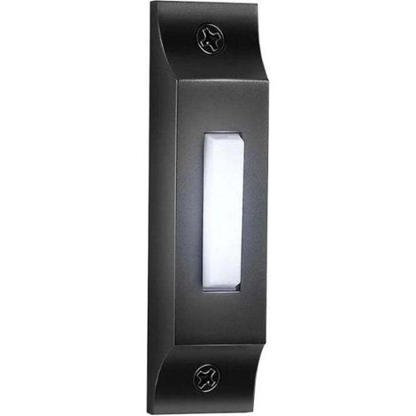 Pulsante del campanello illuminato a LED, eleganti e robusti pulsanti in metallo da parete per la casa, interruttore universale per l'apertura della porta del garage (nero opaco) (1/4)