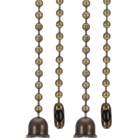 1M Chaîne de Traction Fleur Pendentif 2 Pcs Bronze  3,3ft Rallonge de Cordon à Tirettes Perlées pour Ventilateur de Plafond Lustre, Lampe de Table, Interrupteur à Tirette (1/5)