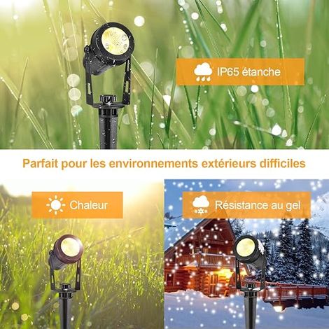 Lampes de Paysage Câble Spot Extérieur Spot Étanche Blanc Chaud pour Plantes, Pelouse, Arbres (1/3)