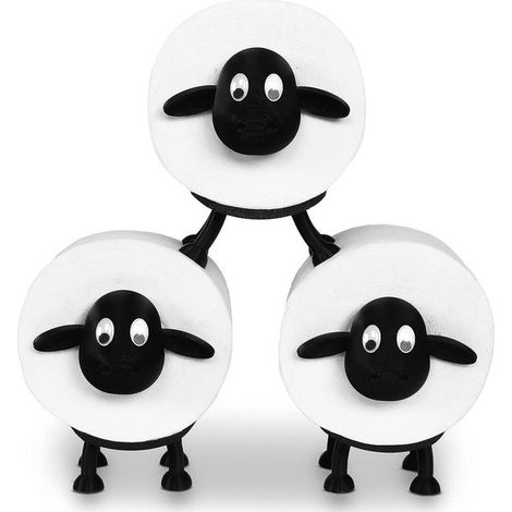 Set de 3 porte‑papier toilette – Design mouton – Déco salle de bain – Cadeau humoristique (1/5)