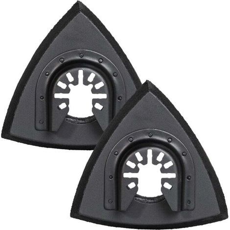 Patins de ponçage triangulaires 80mm - Plateau de ponçage pour outil multifonction oscillant pour ponçage du bois, 2 pièces (1/5)