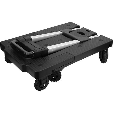 Chariot pliable silencieux 7 roues plate-forme chariot bagages transportable, tige télescopique réglable (1/5)