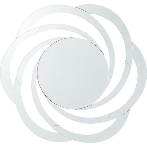 Espejo de pared de vidrio plateado MDF patrón rayos de sol moderno sala de estar dormitorio Treban