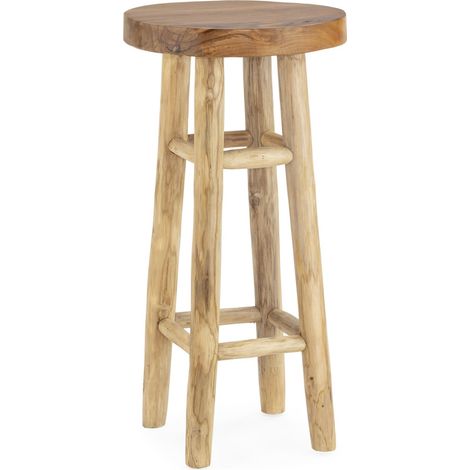 Tabouret haut en teck naturel - Naturel (1/2)