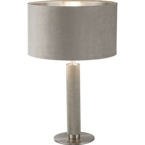 Lampada Scrivania Contemporanea Londra Acciaio Ottone Velluto Tortora 1 Luce E27 (1/5)