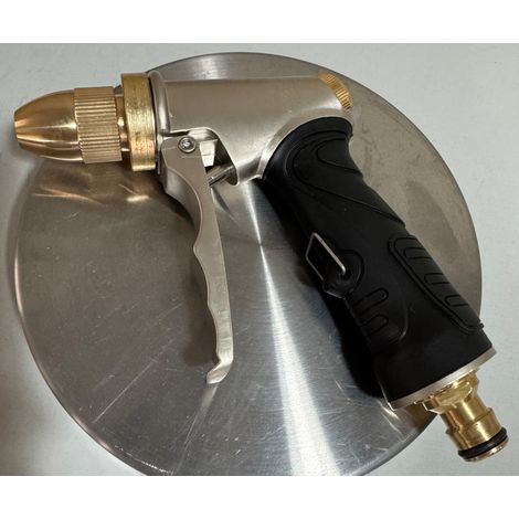 Pistolet d'Arrosage Métal + Poignée Caoutchouc Anti Glisse AROZ Jet Réglable
