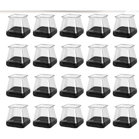 Lntyq 20pcs Protection Pied de Chaise carré, Grand Silicone Patin de Chaise, Patins pour Meubles, Patins de Pieds de Chaise pour Moquette(Fit: 26-36mm) (1/5)