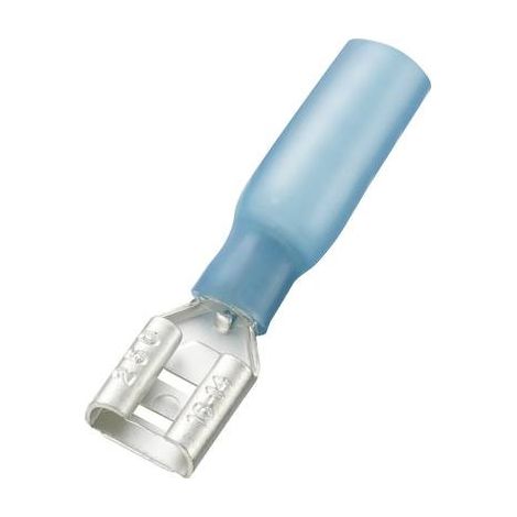 COSSE CLIP 6.4 MM X 0.8 MM CONRAD COMPONENTS 738960 AVEC GAINE THERMORéTRACTABLE 1.50 MM² 2.50 MM² PARTIELLEMENT ISOLé BLEU