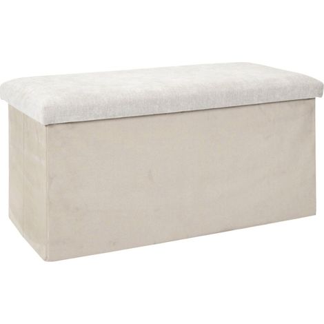 Banc Coffre de Rangement "Emilia" 76cm Beige