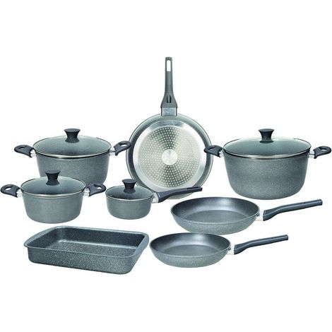 TOGNANA Batteria Di Pentole Phaetra Style Alluminio 12 Pezzi Grigio