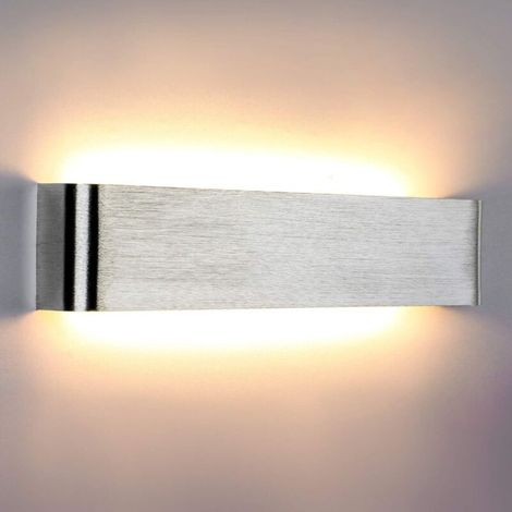 Brossé Argent Blanc Chaud ， Applique Murale Intérieure LED Lampe Murale Chambre 18W 40cm 3000K Luminaire Mural Moderne IP44 pour Salon Escalier Couloir Hôtel Hall d'Entrée