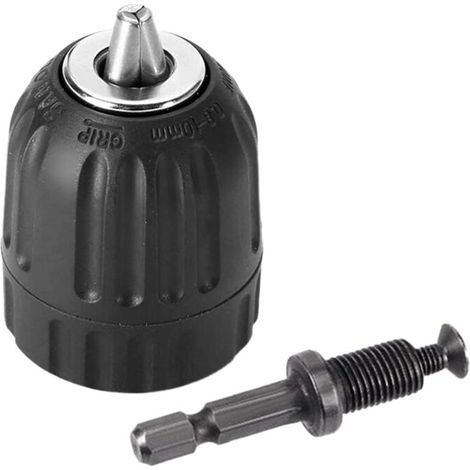 Set di 2 mandrini per trapano a serraggio manuale da 10 mm per trapani senza chiave con utensili per ferramenta (1/4)