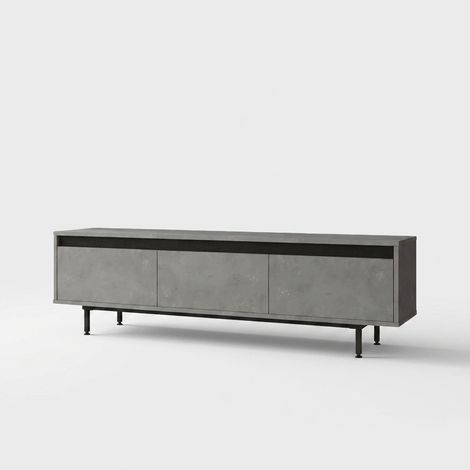 Mueble TV Vaelen de madera con puertas y estantes (1/4)