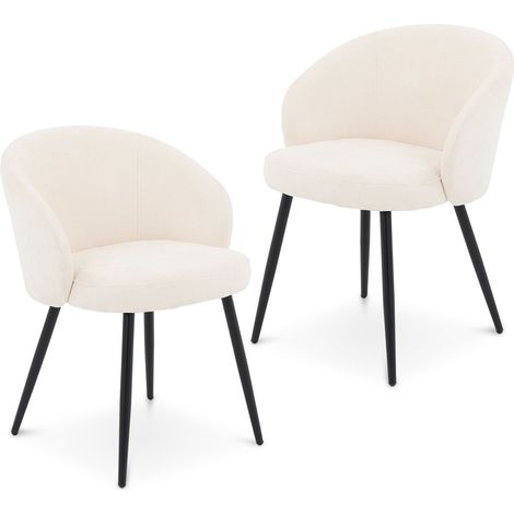 Chaises KURSI blanc crème (Lot de 2)