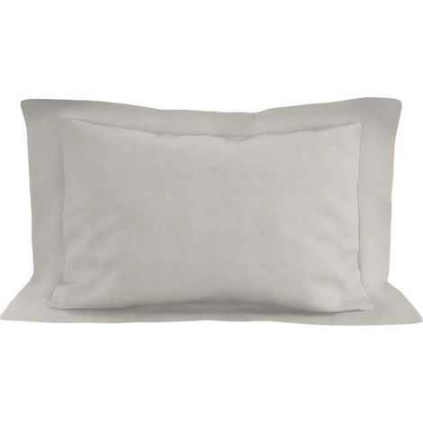 Filiyano-Housse de coussin en coton 57 fils/cm², 50 x 70 cm, lin UNI, par Soleil d'ocre, écru (1/5)