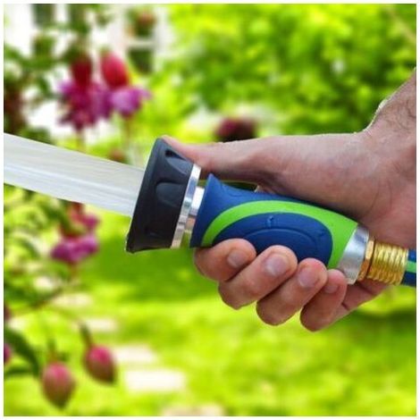 Tuyau Arrosage Réglable Pulvérisateur, Pistolet d'Arrosage Métal Buse de Pulvérisation de Tuyau Robuste avec Mode de Pulvérisation Réglable pour Lavage de Voiture, Terrasse, Arrosage de Jardin (1/5)