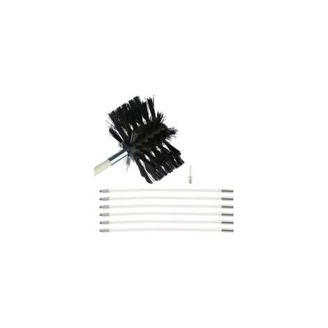 Kit de ramonage, brosses de ramonage, système de ramonage rotatif, jeu de brosses de ramonage (6 brosses, 410 mm)