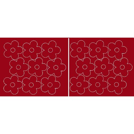 Adesivi murali per finestre con fiori, 18 pezzi, rosso scuro opaco