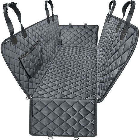 Housse de siège auto pour transport d'animaux. imperméable. antidérapante. 147 x 137 cm. noire (1/5)
