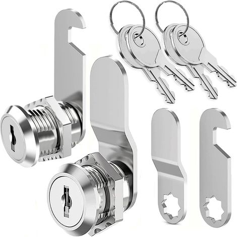 2 Pièces 16mm serrure de boîte aux lettres avec clé différentes, verrou à came, serrures meuble, serrures placard, verrou placard, serrure casier verrous pour tiroir porte d'armoire (1/5)