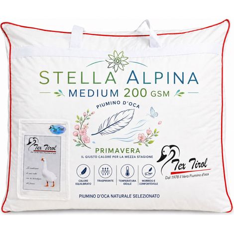 PIUMINO TEX TIROL © STELLA ALPINA MEDIUM 200 gsm. 100% PIUMINO OCA LEGGERO PRIMAVERILE ESTIVO Cm. 200X200 (1/5)