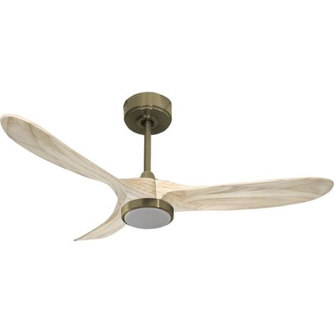 Ouray 2 de Klassfan - Ventilateur de plafond et destratificateur moteur DC Laiton avec Lumière pales bois clair 25 à 40 m² (1/4)
