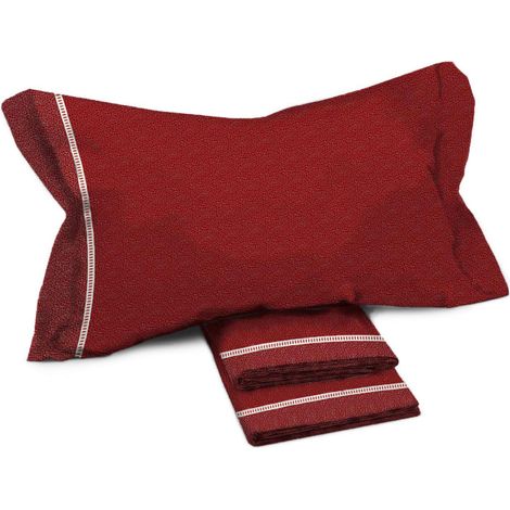 Lenzuola Matrimoniali Cotone Completo MAXI Tex Family - Design Moderno 'Time' Colore Bordeaux