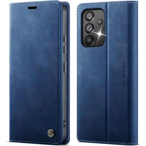 Handyhülle für Samsung Galaxy A53 5G, Kunstleder Klapphülle mit Kartenfach, RFID, Ständer, Blau (1/5)
