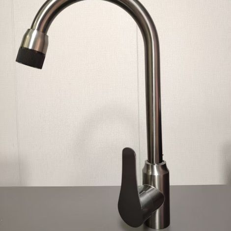 Universal rotatable stainless steel kitchen sink faucet, hot and cold water dual-use sink basin concealed faucet, cross-border import - large flower three-outlet model