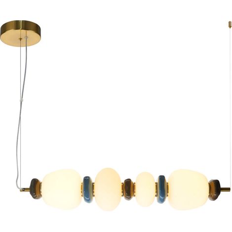 Suspension horizontale EVANS Italux dorée verre LED 22W (1/2)