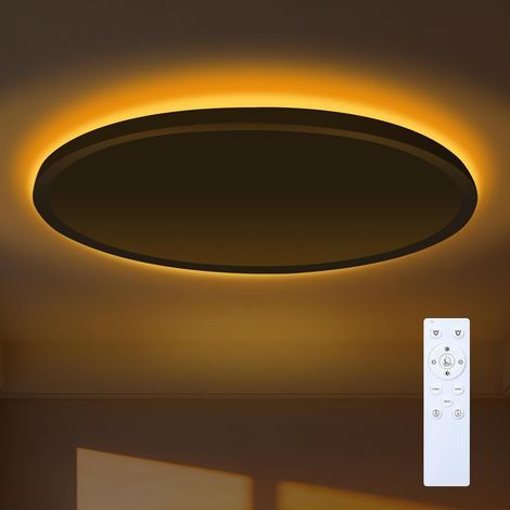 LED-Deckenleuchte, 24 W, quadratische Badezimmerlampe mit Fernbedienung, Lichtfarbe 3000K–6500K, bernsteinfarbenes Nachtlicht 1800K (1/5)