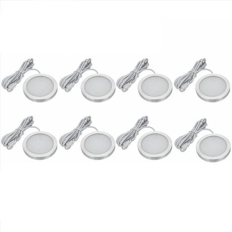 Iluminación para coche TONCHEAN, juego de 8 focos LED interiores de 12 V, diámetro 59,5 mm, para VW T4 T5, autocaravana, caravana, cocina, luz blanca cálida 3000 K. (1/4)