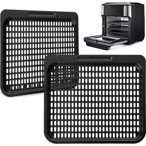 Teglie di cottura per la friggitrice ad aria Instant Vortex Plus da 10 litri, confezione da 2 griglie di ricambio antiaderenti, teglie da forno, piatti croccanti, lavabili in lavastoviglie. (1/5)