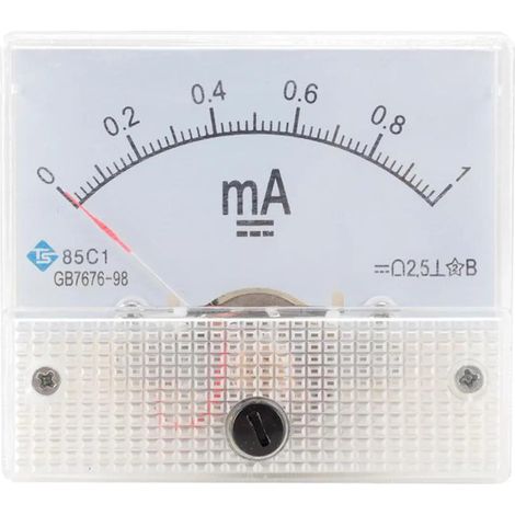 Ampèremètre numérique rectangulaire 0-1 mA