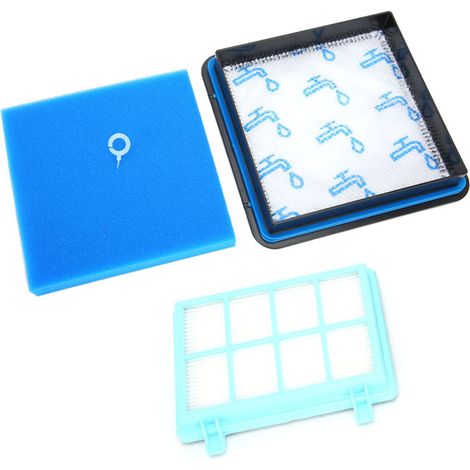 Ortviai Filtre de rechange pour aspirateur Philips FC9331 FC9332 FC8010 – Papier filtre + mousse + ABS, 2 pièces (1/4)