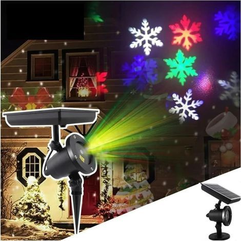 FENOPLASTICAProjecteur décoratif, projecteur de flocons de neige solaire pour Noël, projecteur de neige étanche, lampe de jardin pour fêtes de Noël en extérieur, guirlande lumineuse (1/5)