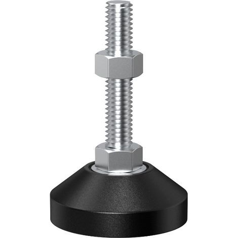 Pieds réglables M8 pour meubles, supports de nivellement en caoutchouc, embases filetées métalliques pour étagères (D50L50) (1/4)