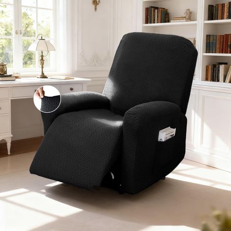 Sesselbezug, Relaxsessel Sesselbezug Stretchhusse mit Taschen, All-Inclusive Streifen-Jacquard Sesselschoner für Fernsehsessel Liege Sessel