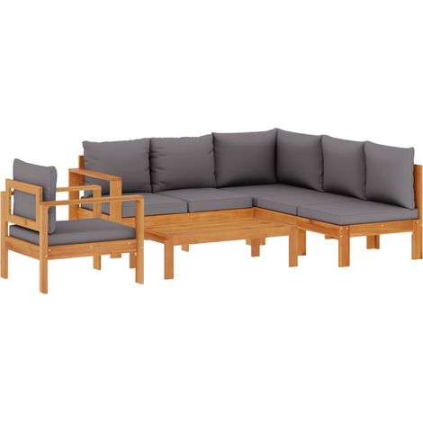 Maison Exclusive - Salon de jardin avec coussins 5 pcs Bois d'acacia solide (1/5)