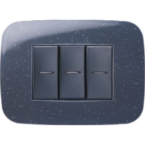 Trade Shop - Future Placca 3 4 6 Modulles Nero Flash Compatible Con Axolute Bticino -
